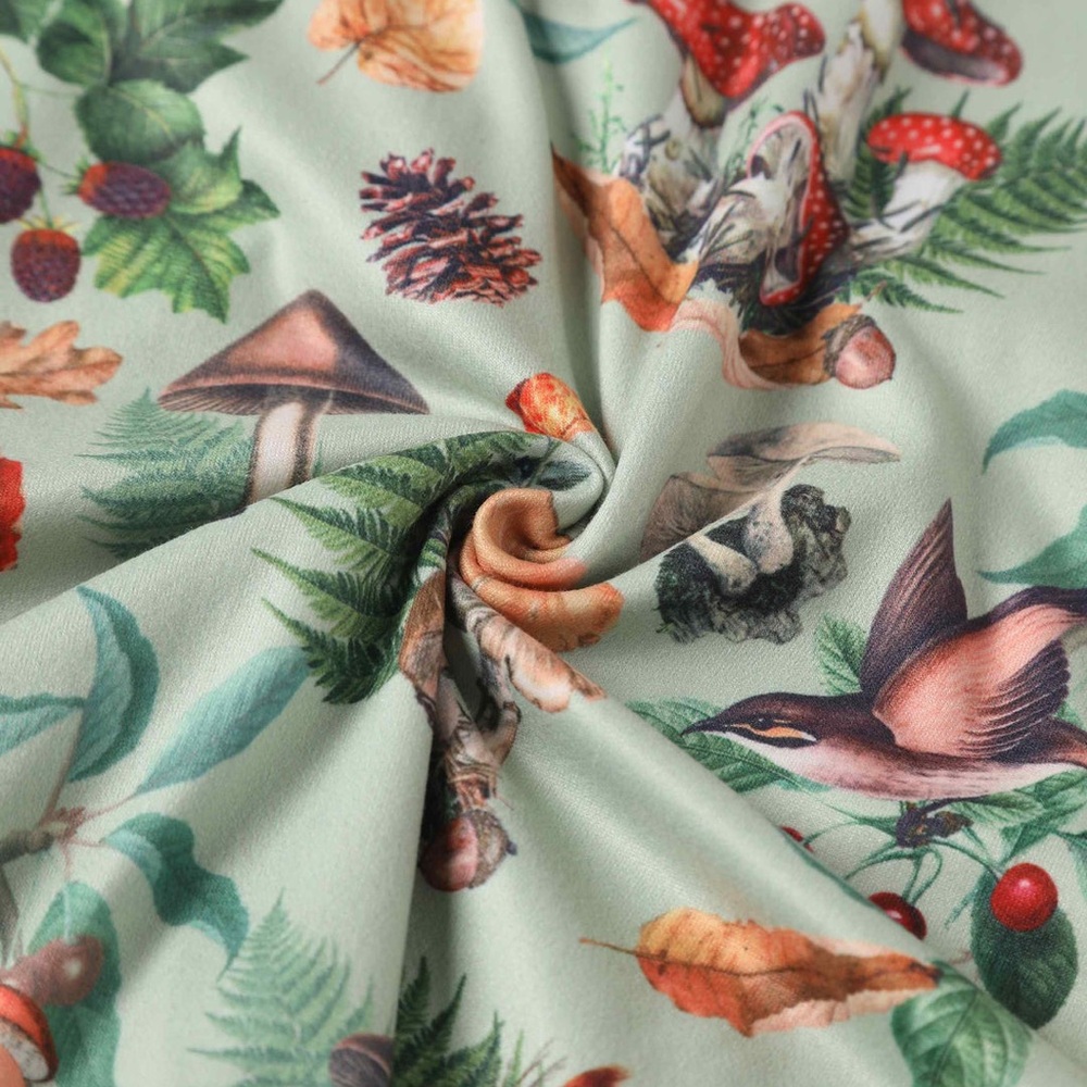 Dolly & Dotty 1950s Green Forest Mushroom Print Claudia Swing Dress, UK 12/US 8 - Picture 10 of 11